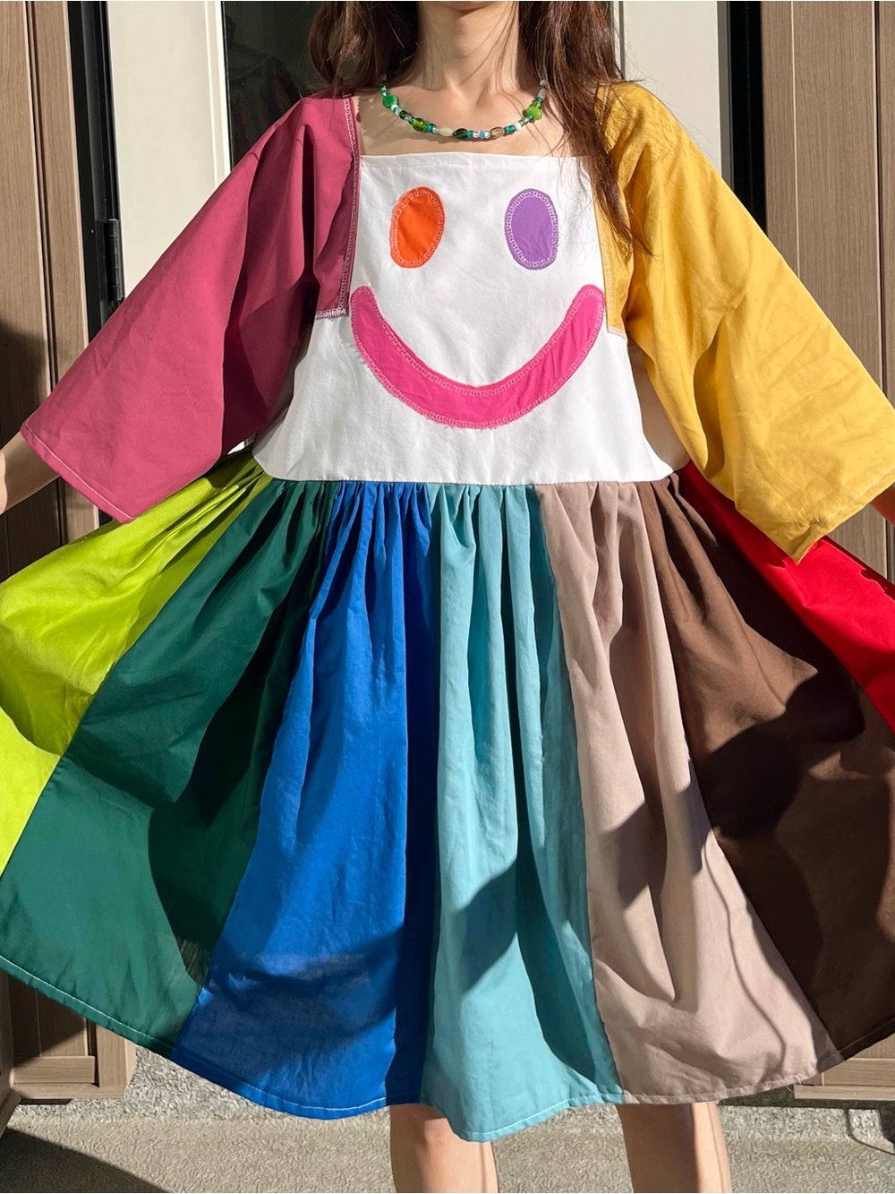 Rainbow Moody Dress | Happy Face / Unhappy Face Reversible Dress SKU 09214